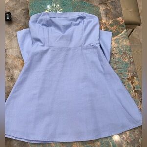 NWT Altar’d State straplesss blue mini dress with bow